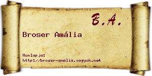 Broser Amália névjegykártya